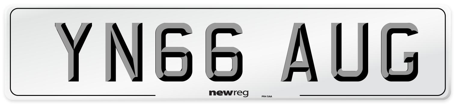 YN66 AUG Number Plate from New Reg